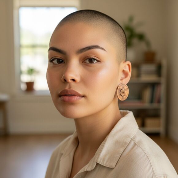 Artisan Jewelry - Artisan Native Stamped Etched Pierced Earrings - Copper Tone